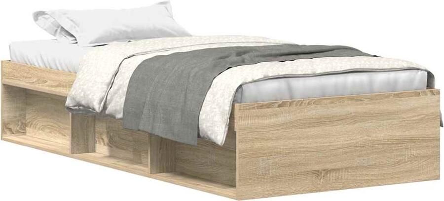VidaXL -Bedframe-sonoma-eikenkleurig-75x190-cm-Small-Single - Foto 3