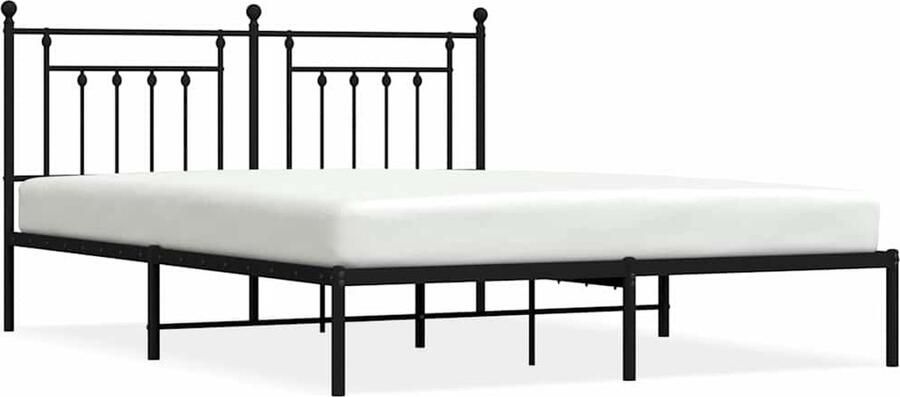 VidaXL Bedframe Staal 183x213 cm Zwart Robuust Bed Frame Staal Bed Frame Tweepersoons Bed Zwarte Bed Frame Modern Bed Frame Minimalistisch Bed Frame Boxspring Bed Frame - Foto 2
