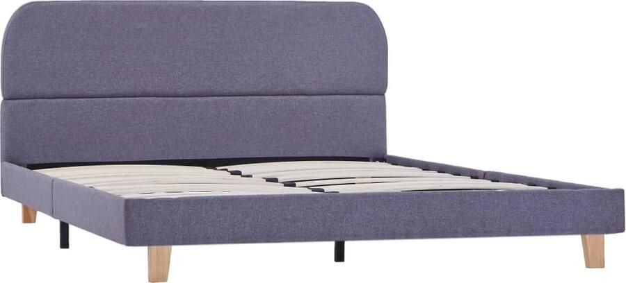 VidaXL Bedframe Stof Lichtgrijs 140x200 cm Klassieke Bedframe Tweepersoons Bed Licht Grijs Bed Stoffen Bedframe Metalen Bedframe Bed 140x200 - Foto 2