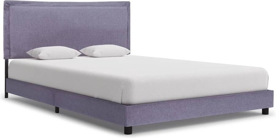 VidaXL Bedframe stof lichtgrijs 140x200 cm Klassieke Bedframe Tweepersoons Bed Licht Grijs Bed Metalen Bedframe Stoffen Bedframe 140x200 Bedbank - Foto 2