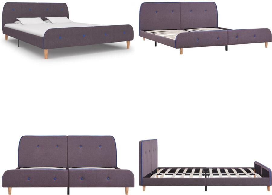 VidaXL Bedframe stof taupe 180x200 cm Bedframe Bedframes Bed Bedden