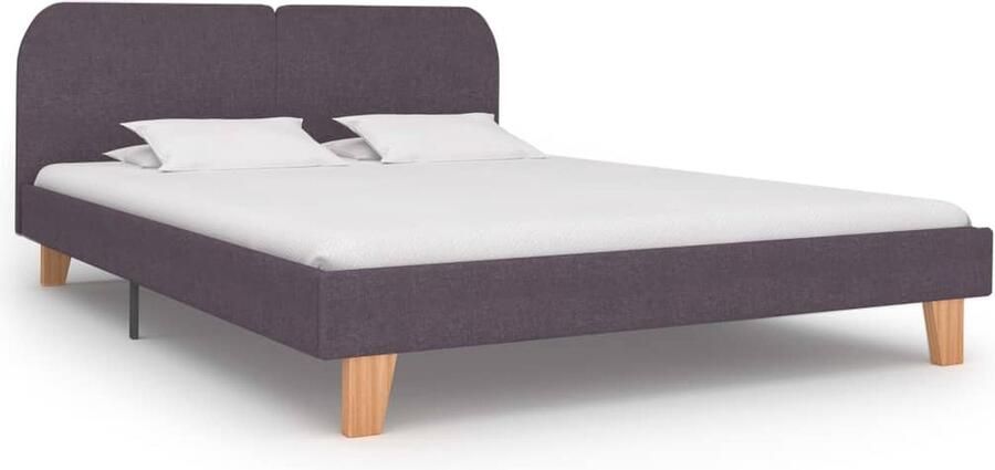 VidaXL Bedframe Stof Taupe 180x200 cm Modern Design Klassieke Bedframe Taupe Tweepersoons Bed Stof Bedframe Metalen Bedframe 180x200 - Foto 2
