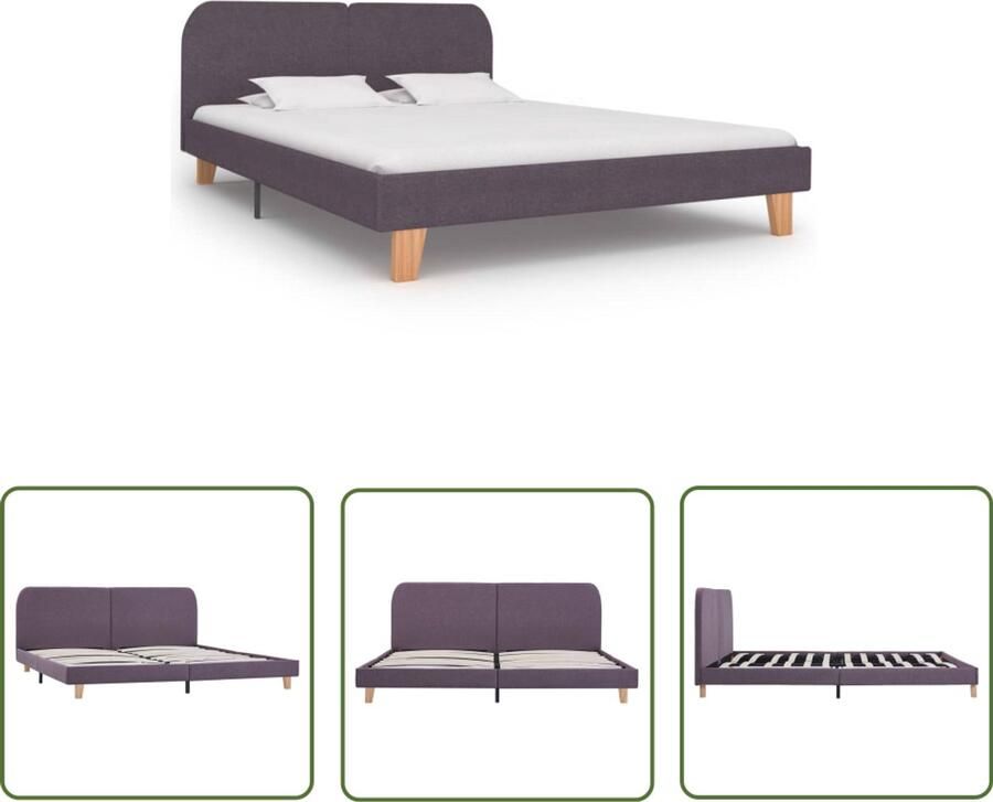VidaXL Bedframe Stof Taupe 180x200 cm Modern Design Klassieke Bedframe Taupe Tweepersoons Bed Stof Bedframe Metalen Bedframe 180x200