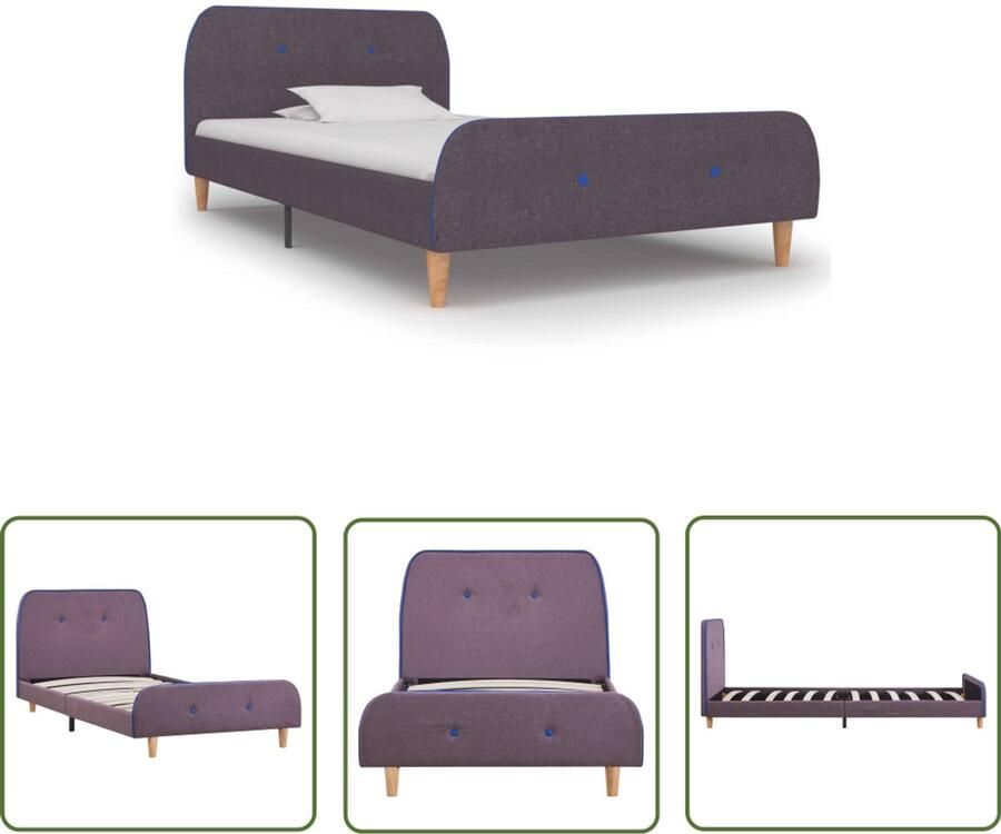 VidaXL Bedframe Stof Taupe 90x200 cm Elegant Design Klassieke Bedframe Stof Bedframe Tweepersoons Bed Taupecolor Bed Metalen Bedframe Houten Bedframe