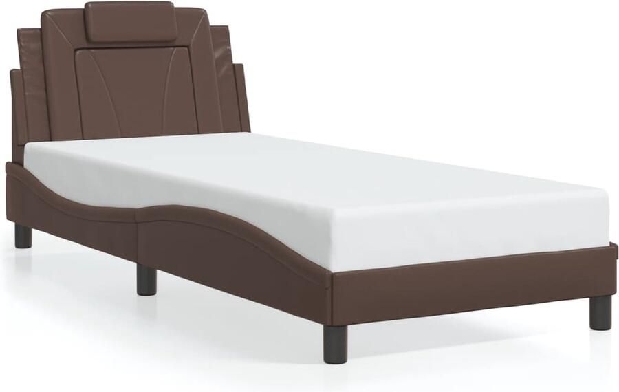 VidaXL Bedframe Viana zonder matras kunstleer bruin 90x190 cm - Foto 4