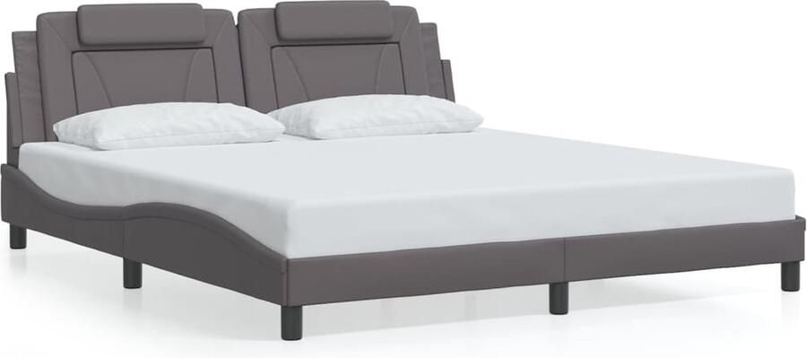 VidaXL Bedframe Viana zonder matras kunstleer grijs 180x200 cm