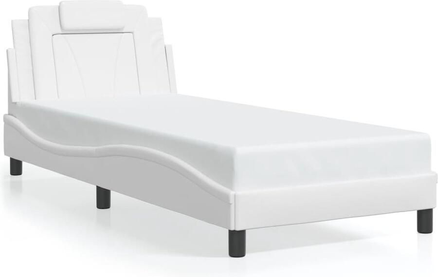 VidaXL Bedframe Viana zonder matras kunstleer wit 80x200 cm - Foto 4