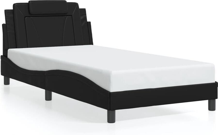 VidaXL Bedframe Viana zonder matras kunstleer zwart 100x200 cm - Foto 3
