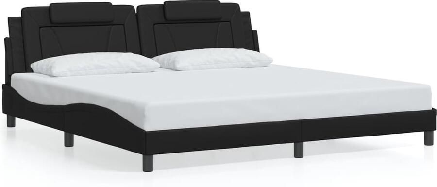 VidaXL Bedframe Viana zonder matras kunstleer zwart 200x200 cm - Foto 3