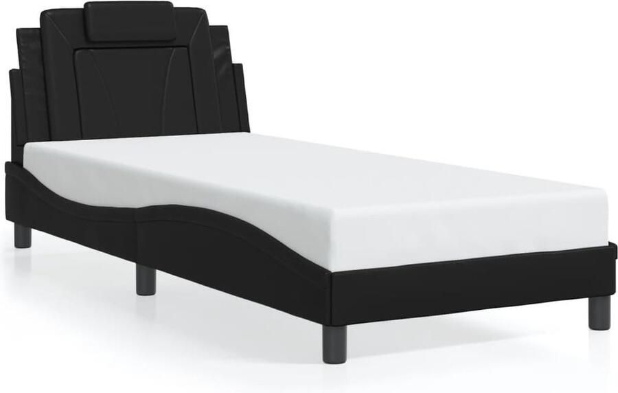 VidaXL Bedframe Viana zonder matras kunstleer zwart 90x200 cm - Foto 3