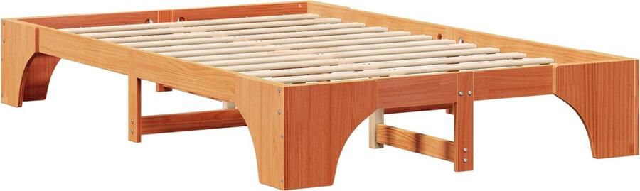 VidaXL Bedframe Gewaxed bruin Massief hout 120 x 200 cm Duurzaam