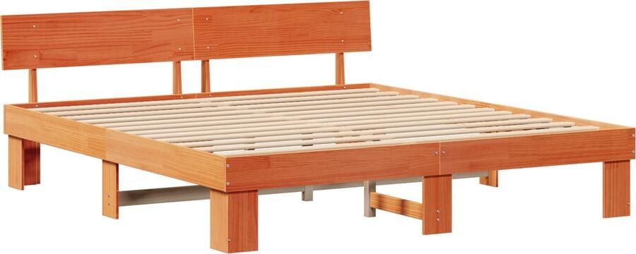 VidaXL Bedframe Wasbruin 200 x 200 cm Massief grenenhout - Foto 2