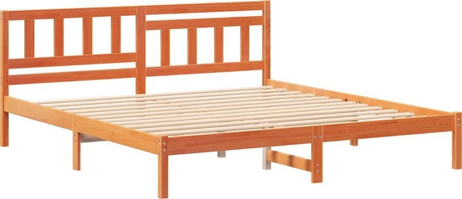 VidaXL Bedframe Wasbruin 200 x 200 cm Massief grenenhout