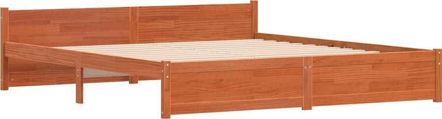 VidaXL Bedframe Wasbruin 200 x 200 cm Massief grenenhout
