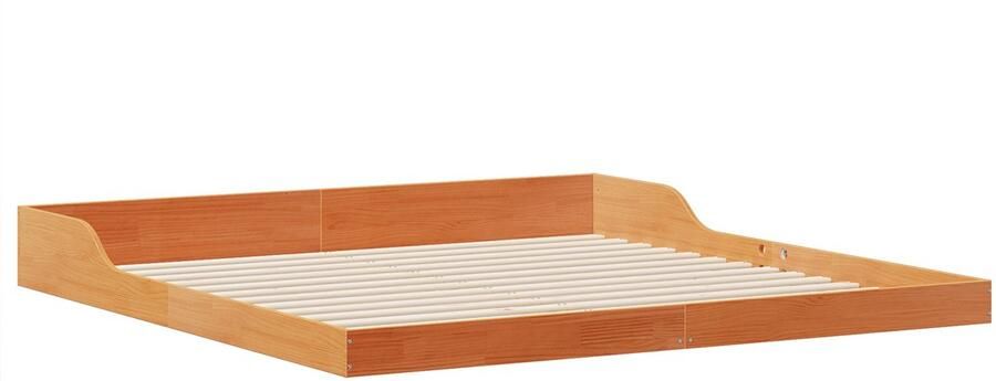 VidaXL Bedframe Wasbruin 200 x 200 cm Massief grenenhout