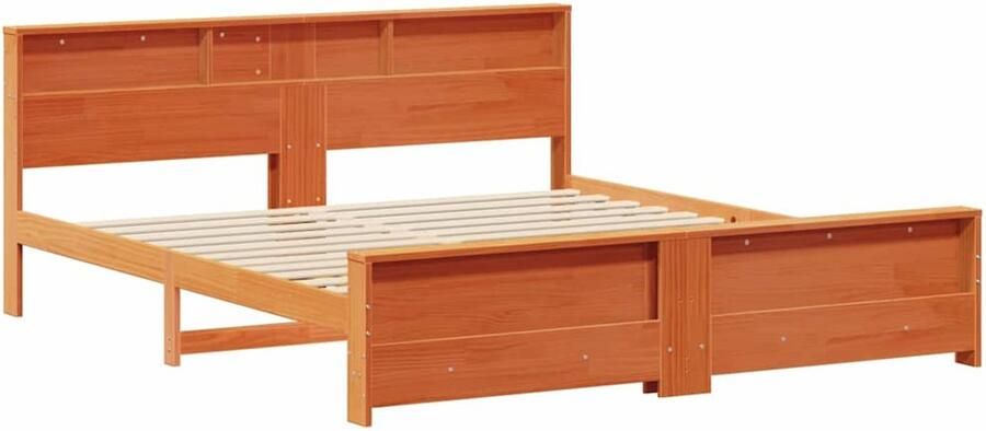VidaXL Bedframe Wasbruin 200 x 200 cm Massief grenenhout