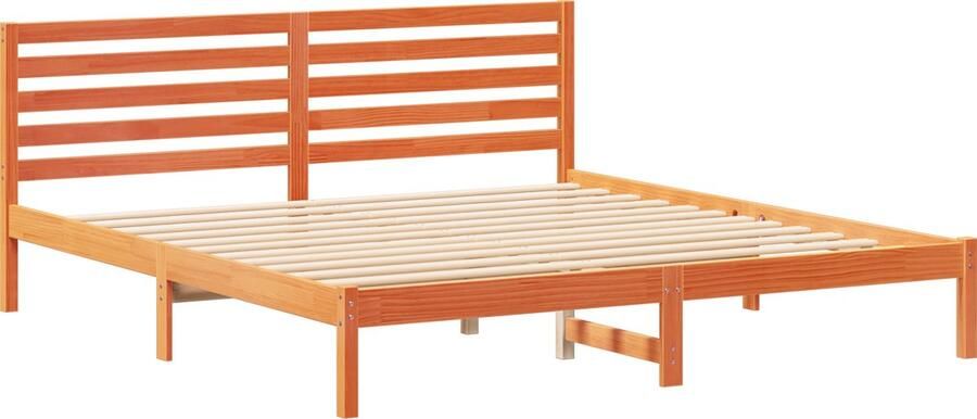 VidaXL Bedframe Wasbruin 200 x 200 cm Massief grenenhout