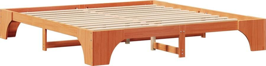 VidaXL Bedframe Wasbruin 207 x 207 x 30 cm Massief grenenhout