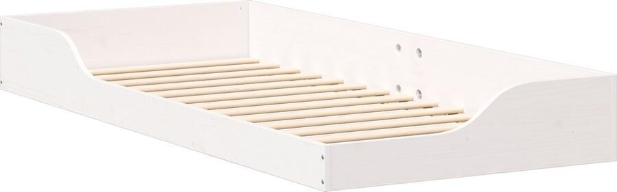 VidaXL Bedframe Wit 80 x 210 cm Massief grenenhout