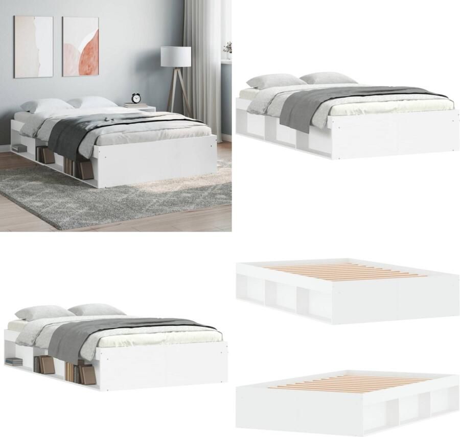 VidaXL Bedframe wit 120x190 cm Bedframe Bed Bedbodem