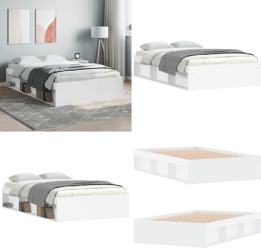 VidaXL Bedframe wit 120x200 cm Bedframe Bed Bedbodem