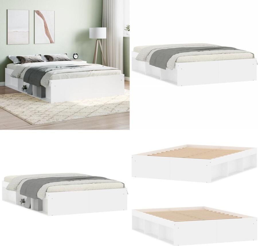 VidaXL Bedframe wit 135x190 cm Double Bedframe Bed Bedbodem