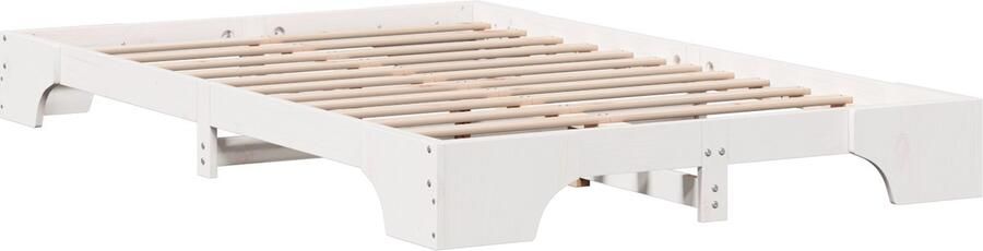 VidaXL Bedframe Wit Hout 140 x 190 cm Bedframe Rechthoekig Modern