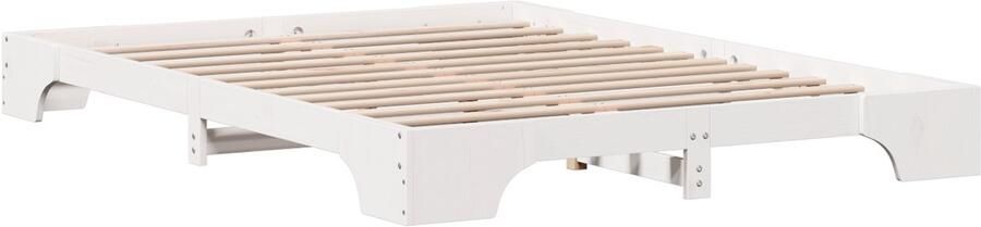 VidaXL Bedframe Wit 207 x 167 x 17 cm Massief grenenhout