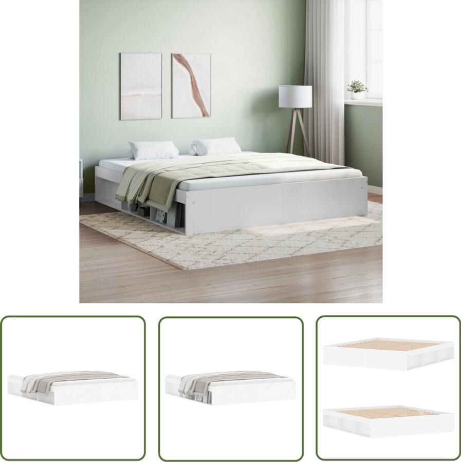 VidaXL Bedframe Wit 180x200 cm Super King Size Houten Bed Frame Super King Size Bed Wit Bed Frame Bed Frame Met Opbergruimte Boxspring Bed