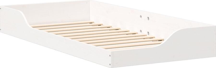 VidaXL Bedframe Wit 80 x 200 cm Massief grenenhout