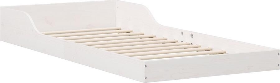 VidaXL Bedframe Wit 80 x 210 cm Massief grenenhout