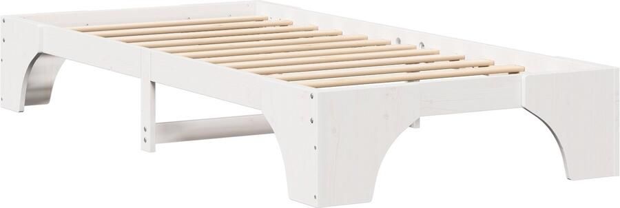 VidaXL Bedframe Wit Hout 90 x 190 cm Minimalistisch Bedframe