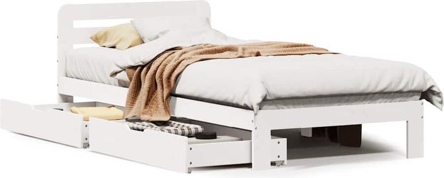 VidaXL Bedframe Wit 90x190 cm Massief Grenenhout