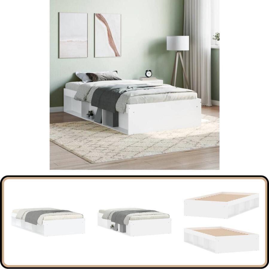 VidaXL Bedframe Wit 90x200 cm Hout Houten Bed Frame Tweepersoons Bed Enkel Bed Frame Wit Bed Frame Online Kopen Logeerbed Boxspring Bed Kinderbed