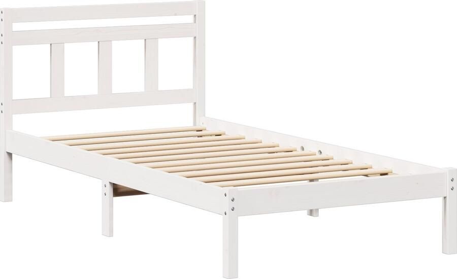 VidaXL Bedframe Wit 80 x 200 cm Massief grenenhout