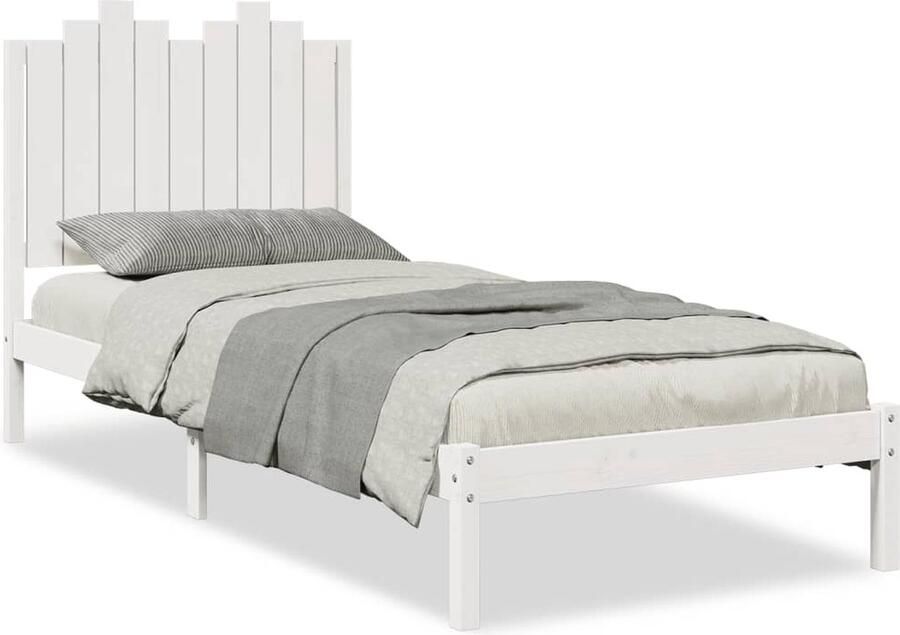 VidaXL Bedframe Wit Massief hout 100x210 cm