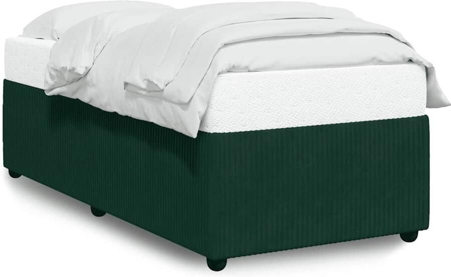 VidaXL Bedframe zonder matras 90x190 cm fluweel donkergroen - Foto 2