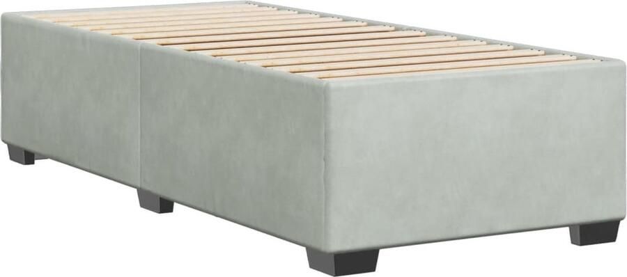 VidaXL Bedframe zonder matras 100x200 cm fluweel lichtgrijs - Foto 2
