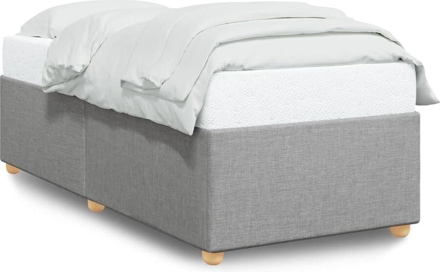 VidaXL Bedframe zonder matras 100x200 cm stof lichtgrijs