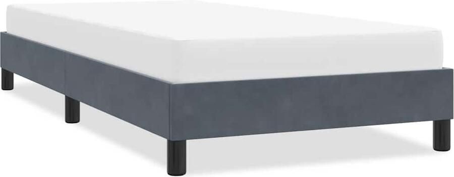 VidaXL Bedframe zonder matras 100x220 cm fluweel donkergrijs - Foto 2