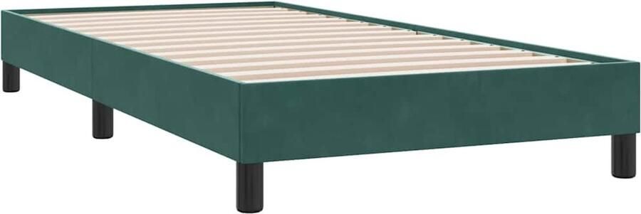VidaXL Bedframe zonder matras 100x220 cm fluweel donkergroen