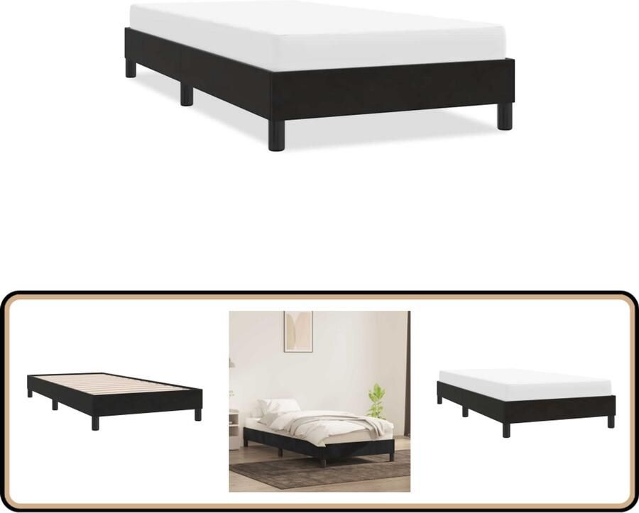 VidaXL Bedframe zonder matras 100x220 cm fluweel zwart