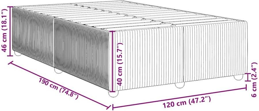 VidaXL Bedframe zonder matras 120x190 cm fluweel donkergroen - Foto 5