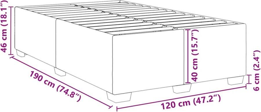 VidaXL Bedframe zonder matras 120x190 cm fluweel donkergroen - Foto 8