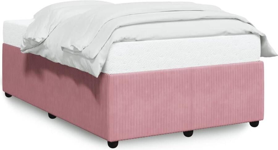 VidaXL Bedframe zonder matras 120x190 cm fluweel roze