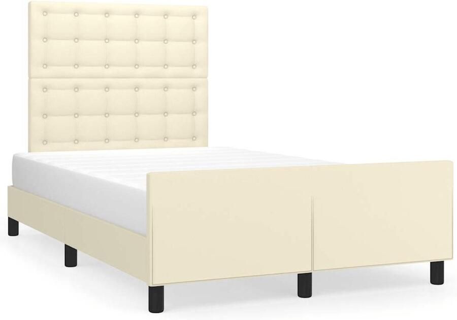 VidaXL Bedframe zonder matras 120x190 cm kunstleer crème