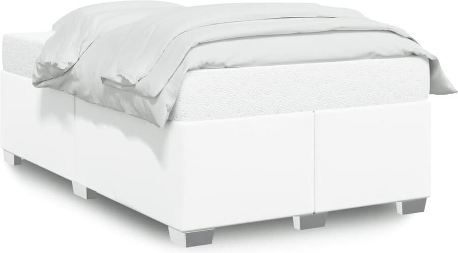 VidaXL Boxspringbedframe kunstleer wit 120x200 cm - Foto 3