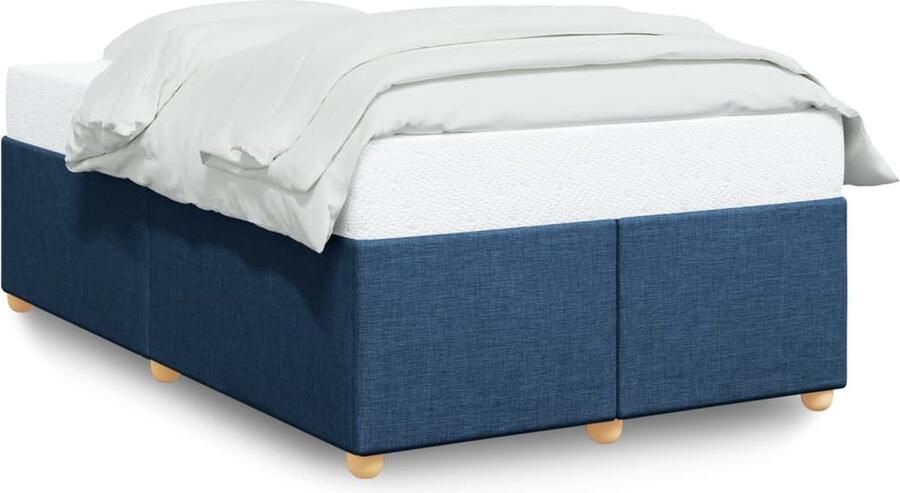 VidaXL Bedframe zonder matras 120x190 cm stof blauw