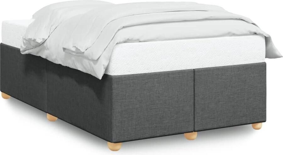 VidaXL Bedframe zonder matras 120x190 cm stof donkergrijs
