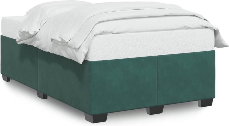 VidaXL Bedframe zonder matras 120x200 cm fluweel donkergroen